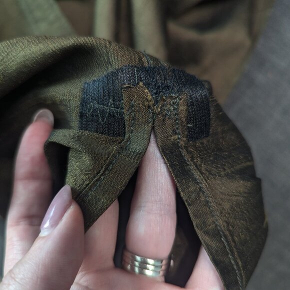 Ralph Lauren 100% Silk Dupioni Shirt | Olive Green Luxury | Size 20W - Picture 13 of 13